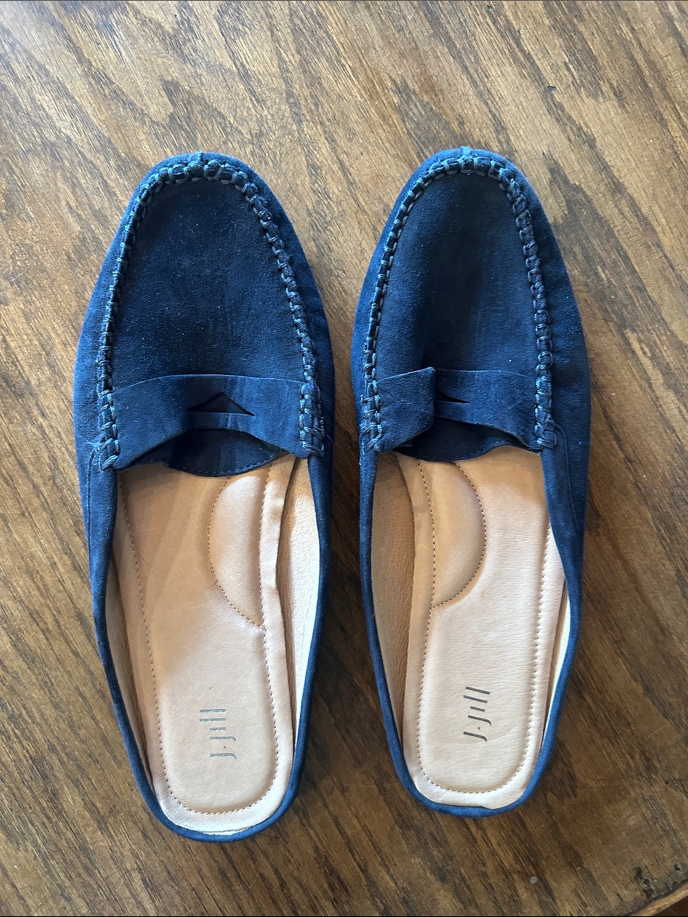 J. Jill Navy Suede Penny Loafers